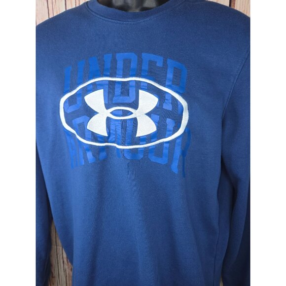 Under Armour Men's Crewneck Sweatshirt Medium Loose Fit Blue - Picture 3 of 8